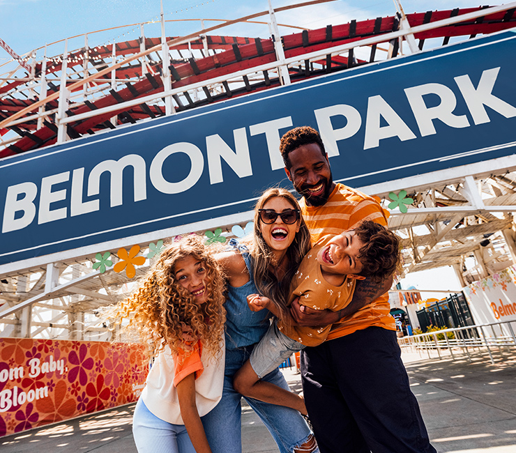 Family having fun at Belmont Park
